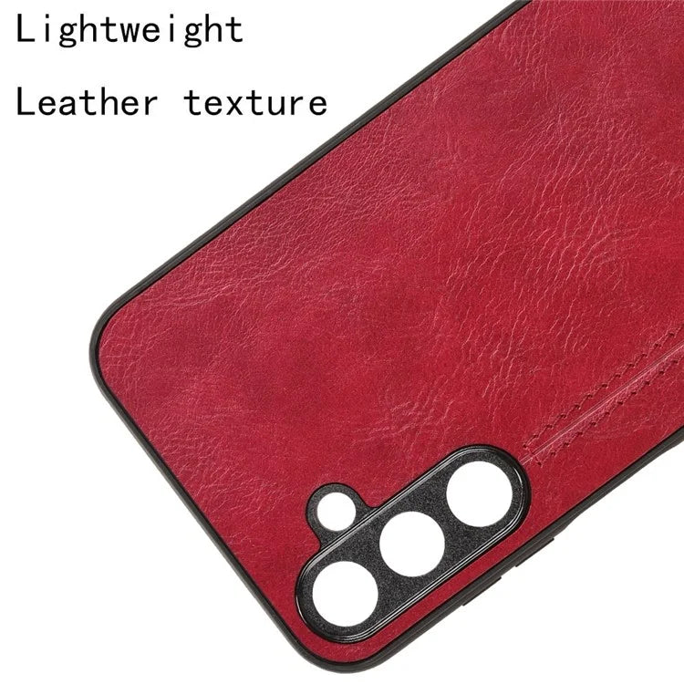 For Samsung Galaxy M15 5G Case Leather Coated PC+TPU Cover Stitching Line