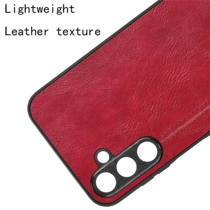 For Samsung Galaxy M15 5G Case Leather Coated PC+TPU Cover Stitching Line