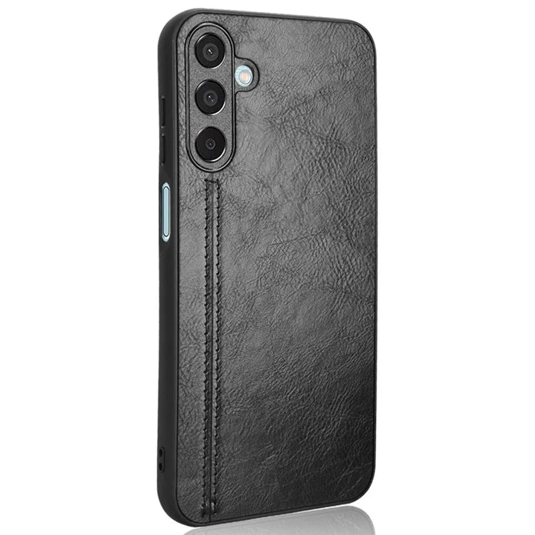 For Samsung Galaxy M15 5G Case Leather Coated PC+TPU Cover Stitching Line