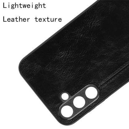 For Samsung Galaxy M15 5G Case Leather Coated PC+TPU Cover Stitching Line