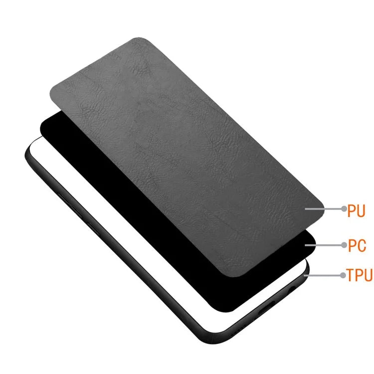 For Samsung Galaxy M15 5G Case Leather Coated PC+TPU Cover Stitching Line