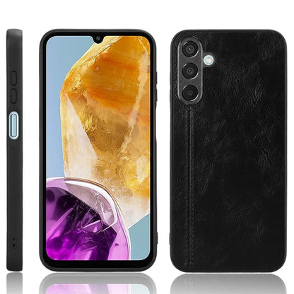 For Samsung Galaxy M15 5G Case Leather Coated PC+TPU Cover Stitching Line