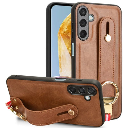 For Samsung Galaxy M15 5G Case Bottle Opener Wristband Leather+PC+TPU Phone Cover