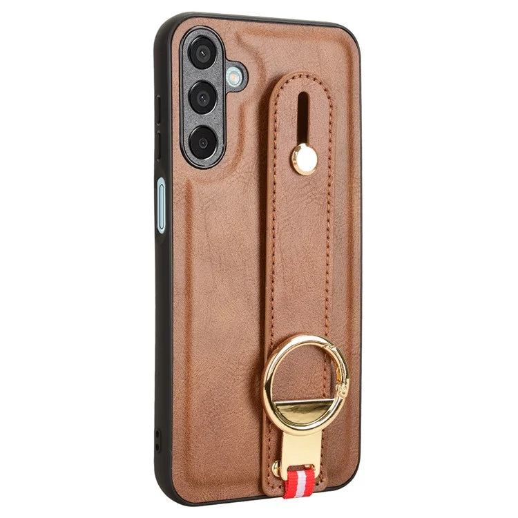 For Samsung Galaxy M15 5G Case Bottle Opener Wristband Leather+PC+TPU Phone Cover