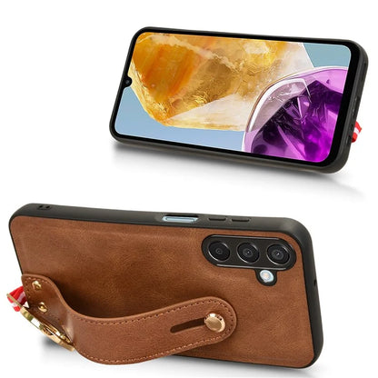 For Samsung Galaxy M15 5G Case Bottle Opener Wristband Leather+PC+TPU Phone Cover
