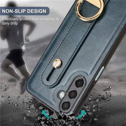 For Samsung Galaxy M15 5G Case Bottle Opener Wristband Leather+PC+TPU Phone Cover