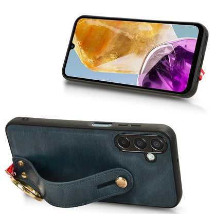For Samsung Galaxy M15 5G Case Bottle Opener Wristband Leather+PC+TPU Phone Cover