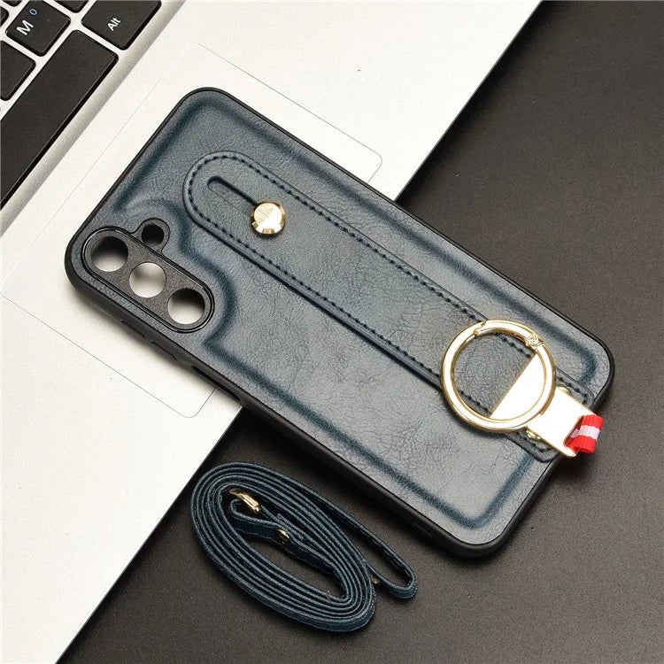 For Samsung Galaxy M15 5G Case Bottle Opener Wristband Leather+PC+TPU Phone Cover