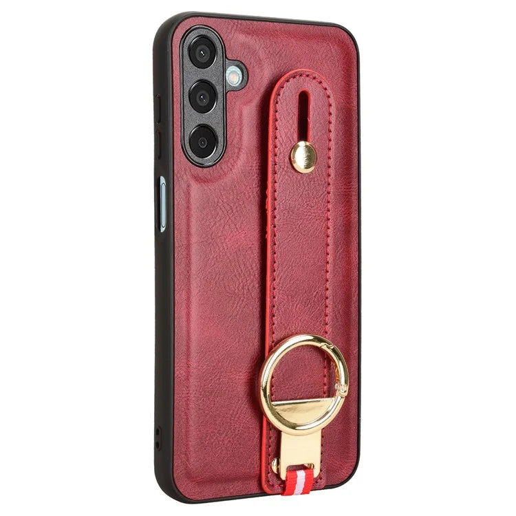 For Samsung Galaxy M15 5G Case Bottle Opener Wristband Leather+PC+TPU Phone Cover