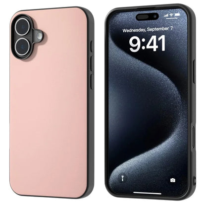 For iPhone 16 Plus Case Anti-Scratch Leather Coated TPU+PC Phone Cover