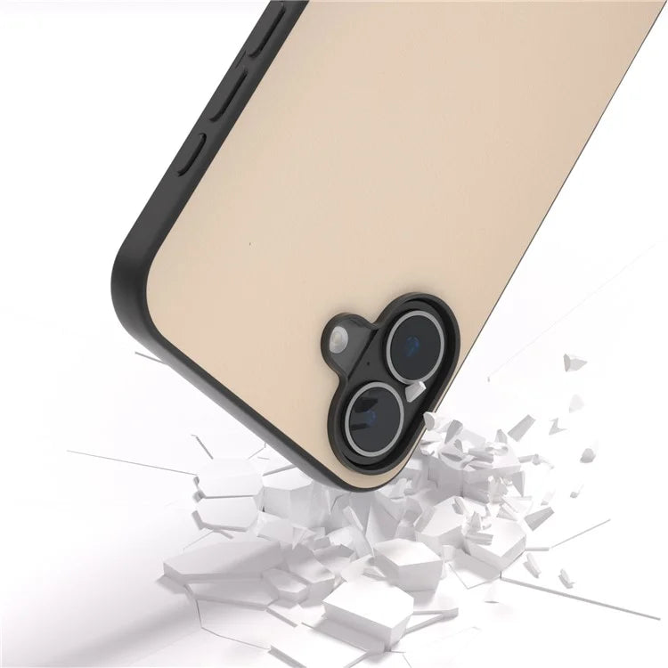 For iPhone 16 Plus Case Anti-Scratch Leather Coated TPU+PC Phone Cover