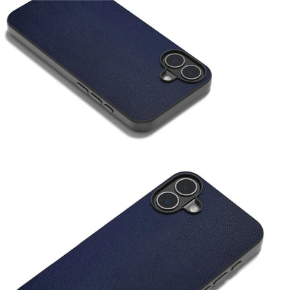 For iPhone 16 Plus Case Anti-Scratch Leather Coated TPU+PC Phone Cover