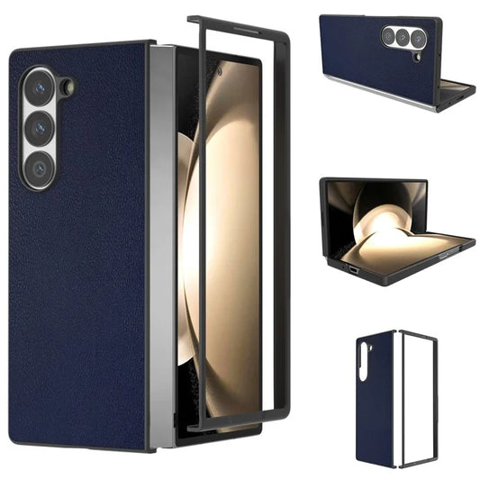 For Samsung Galaxy Z Fold6 5G Case PU Leather Coated PC Protective Phone Cover