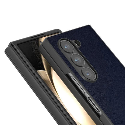 For Samsung Galaxy Z Fold6 5G Case PU Leather Coated PC Protective Phone Cover