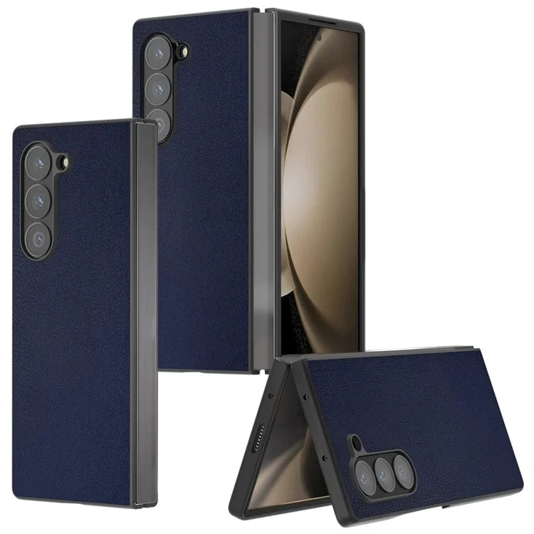For Samsung Galaxy Z Fold6 5G Case PU Leather Coated PC Protective Phone Cover