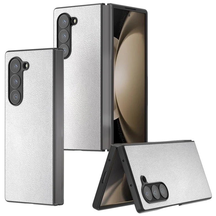 For Samsung Galaxy Z Fold6 5G Case PU Leather Coated PC Protective Phone Cover