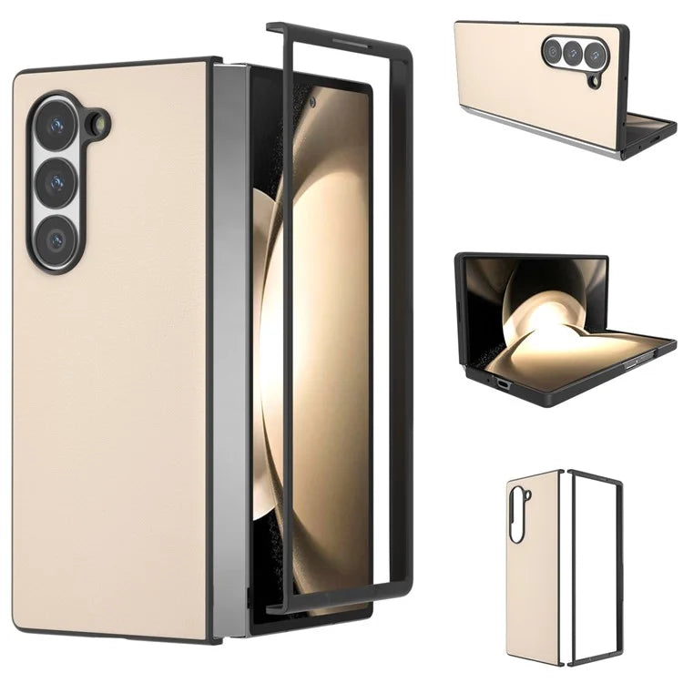 For Samsung Galaxy Z Fold6 5G Case PU Leather Coated PC Protective Phone Cover