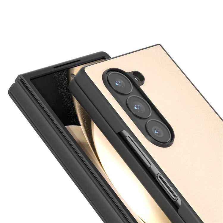For Samsung Galaxy Z Fold6 5G Case PU Leather Coated PC Protective Phone Cover