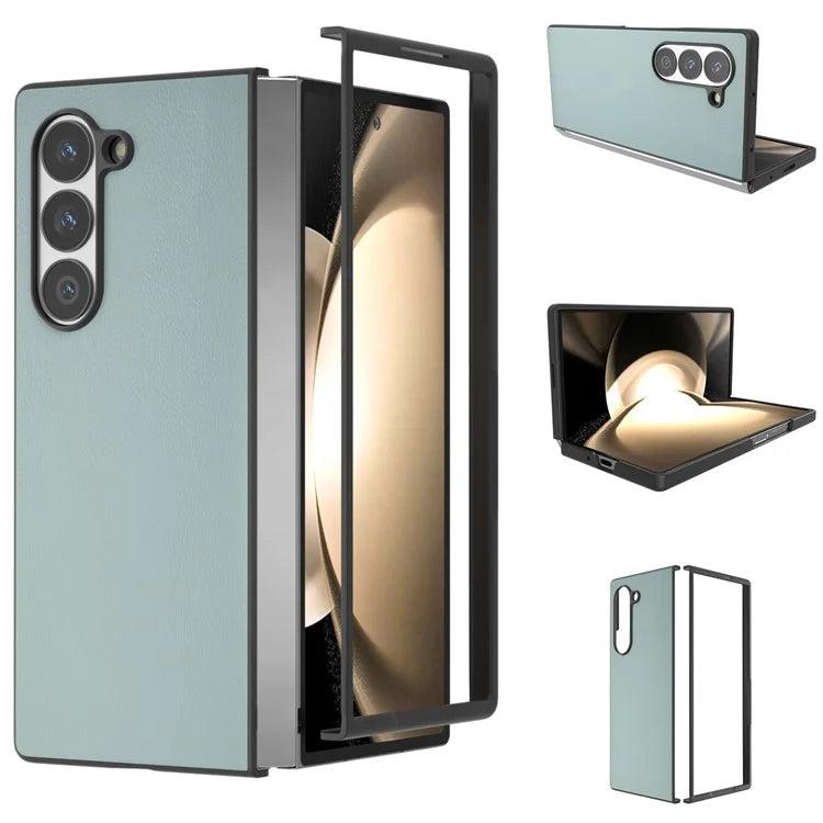 For Samsung Galaxy Z Fold6 5G Case PU Leather Coated PC Protective Phone Cover
