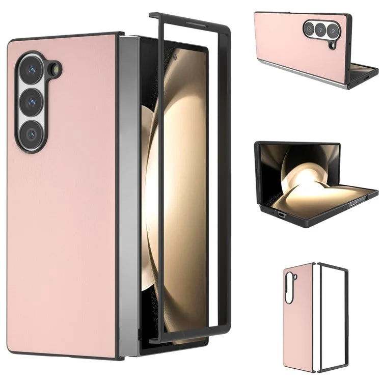 For Samsung Galaxy Z Fold6 5G Case PU Leather Coated PC Protective Phone Cover