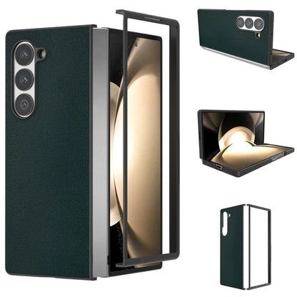 For Samsung Galaxy Z Fold6 5G Case PU Leather Coated PC Protective Phone Cover