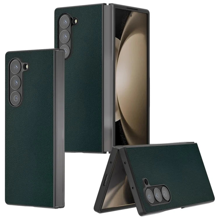 For Samsung Galaxy Z Fold6 5G Case PU Leather Coated PC Protective Phone Cover