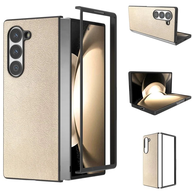 For Samsung Galaxy Z Fold6 5G Case PU Leather Coated PC Protective Phone Cover