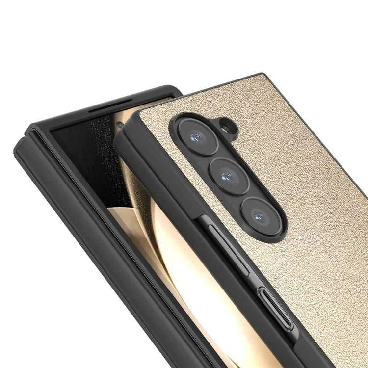 For Samsung Galaxy Z Fold6 5G Case PU Leather Coated PC Protective Phone Cover