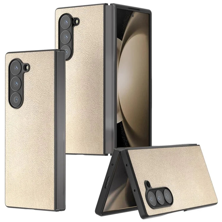 For Samsung Galaxy Z Fold6 5G Case PU Leather Coated PC Protective Phone Cover