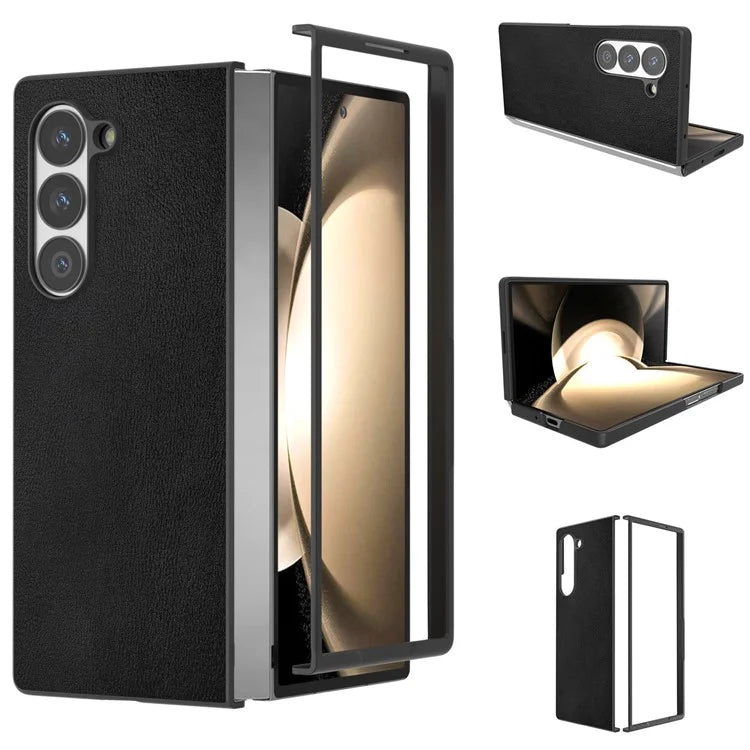 For Samsung Galaxy Z Fold6 5G Case PU Leather Coated PC Protective Phone Cover