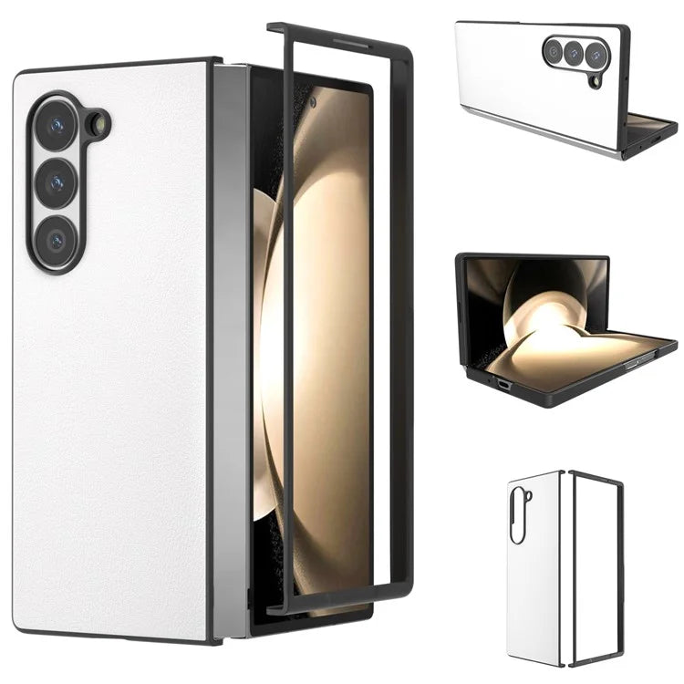 For Samsung Galaxy Z Fold6 5G Case PU Leather Coated PC Protective Phone Cover
