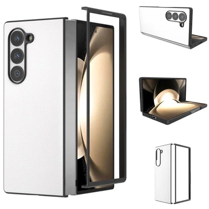 For Samsung Galaxy Z Fold6 5G Case PU Leather Coated PC Protective Phone Cover