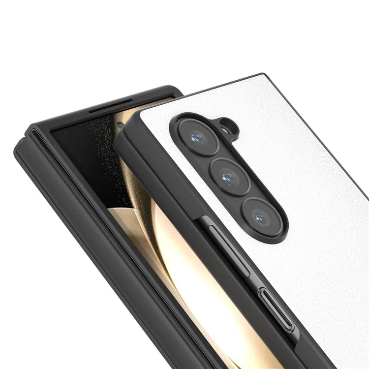 For Samsung Galaxy Z Fold6 5G Case PU Leather Coated PC Protective Phone Cover