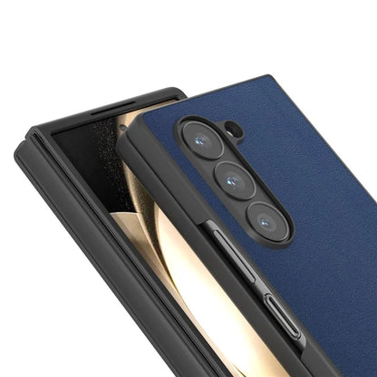 ABEEL For Samsung Galaxy Z Fold6 5G Case Genuine Cow Leather+PC Phone Cover