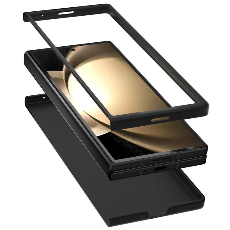 ABEEL For Samsung Galaxy Z Fold6 5G Case Genuine Cow Leather+PC Phone Cover