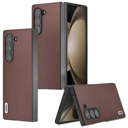 ABEEL For Samsung Galaxy Z Fold6 5G Case Genuine Cow Leather+PC Phone Cover