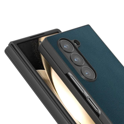 ABEEL For Samsung Galaxy Z Fold6 5G Case Genuine Cow Leather+PC Phone Cover