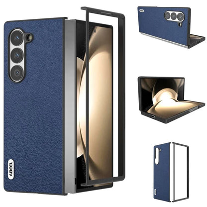 ABEEL For Samsung Galaxy Z Fold6 5G Case Genuine Cow Leather+PC Folding Phone Cover
