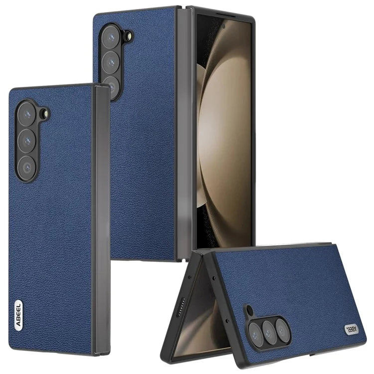 ABEEL For Samsung Galaxy Z Fold6 5G Case Genuine Cow Leather+PC Folding Phone Cover