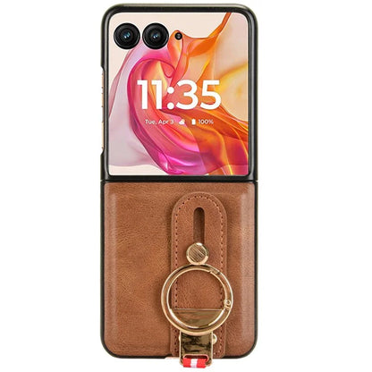 For Motorola Razr 50 Ultra 5G Case Wristband Leather+PC+TPU Cover with Bottle Opener