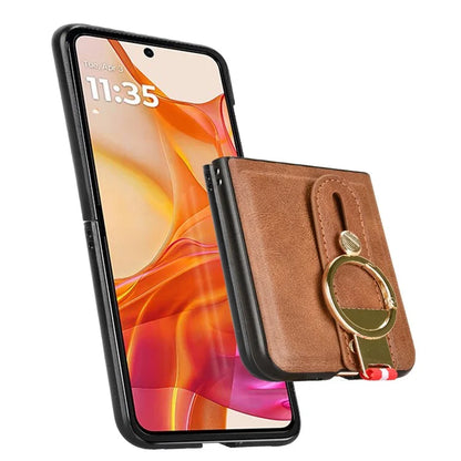 For Motorola Razr 50 Ultra 5G Case Wristband Leather+PC+TPU Cover with Bottle Opener