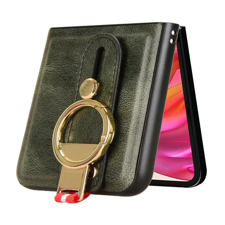 For Motorola Razr 50 Ultra 5G Case Wristband Leather+PC+TPU Cover with Bottle Opener