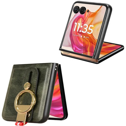 For Motorola Razr 50 Ultra 5G Case Wristband Leather+PC+TPU Cover with Bottle Opener