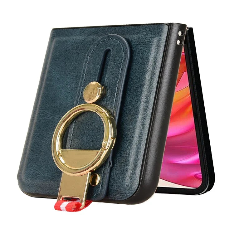 For Motorola Razr 50 Ultra 5G Case Wristband Leather+PC+TPU Cover with Bottle Opener