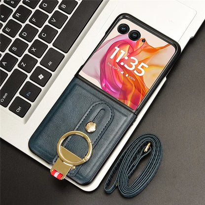 For Motorola Razr 50 Ultra 5G Case Wristband Leather+PC+TPU Cover with Bottle Opener