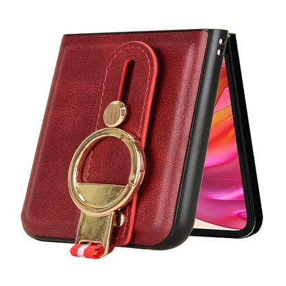 For Motorola Razr 50 Ultra 5G Case Wristband Leather+PC+TPU Cover with Bottle Opener