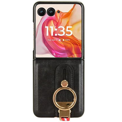 For Motorola Razr 50 Ultra 5G Case Wristband Leather+PC+TPU Cover with Bottle Opener