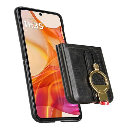 For Motorola Razr 50 Ultra 5G Case Wristband Leather+PC+TPU Cover with Bottle Opener