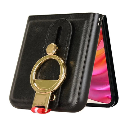 For Motorola Razr 50 Ultra 5G Case Wristband Leather+PC+TPU Cover with Bottle Opener