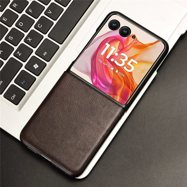 For Motorola Razr 50 Ultra 5G Case Litchi Texture Leather PC Phone Cover